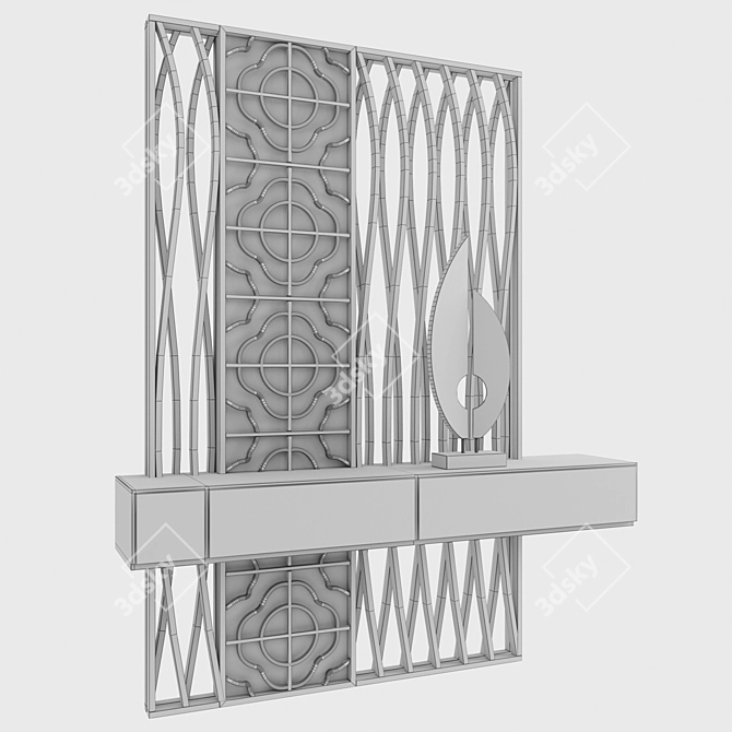 Elegant Room Divider 3D model image 3