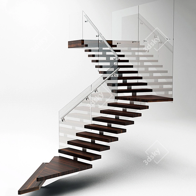 Title: Modern Office Stairs 3D model image 1