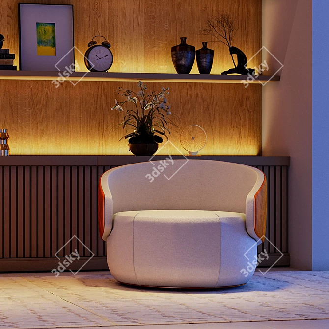 Ananda Round Armchair 3D model image 3