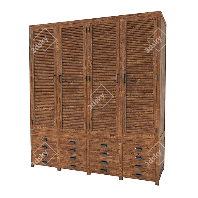 Printmaker Wardrobe: Stylish Storage Solution 3D model image 1