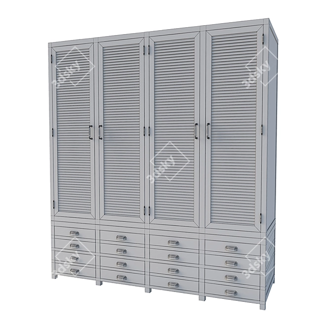 Printmaker Wardrobe: Stylish Storage Solution 3D model image 4