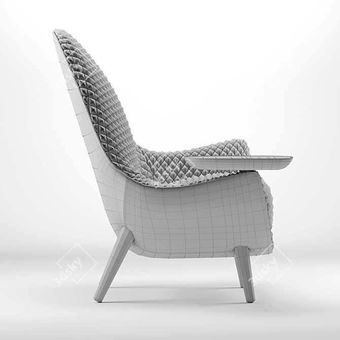 Regal Comfort: Poliform Mad King Armchair 3D model image 3