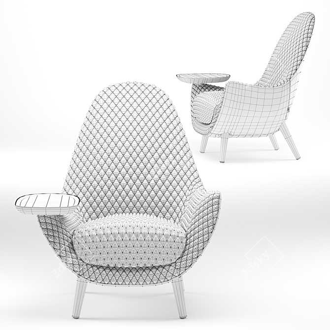 Regal Comfort: Poliform Mad King Armchair 3D model image 8