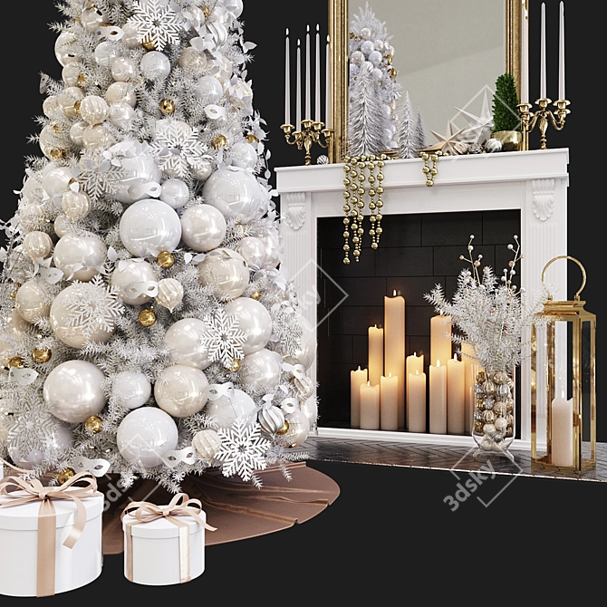 Festive Christmas Decoration Set 3D model image 2