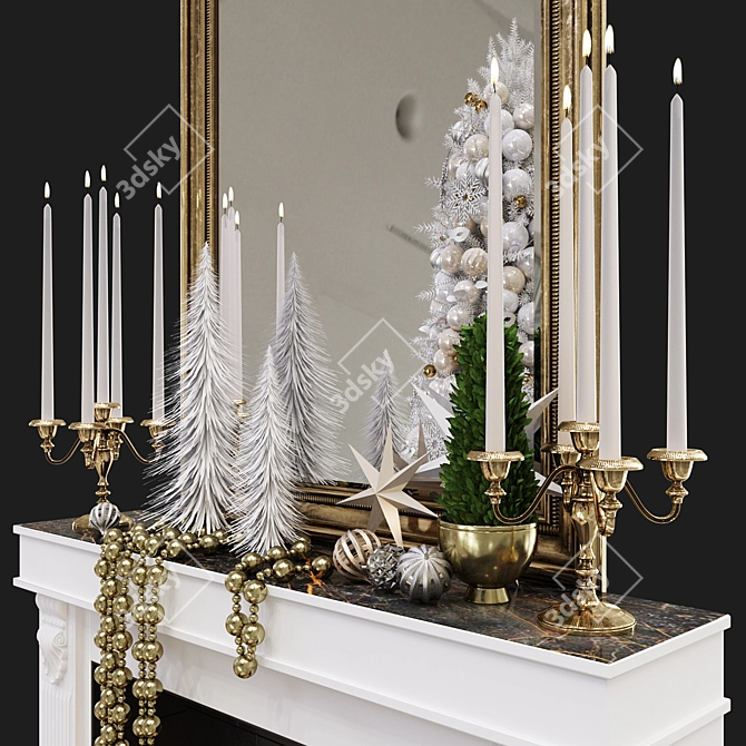 Festive Christmas Decoration Set 3D model image 3
