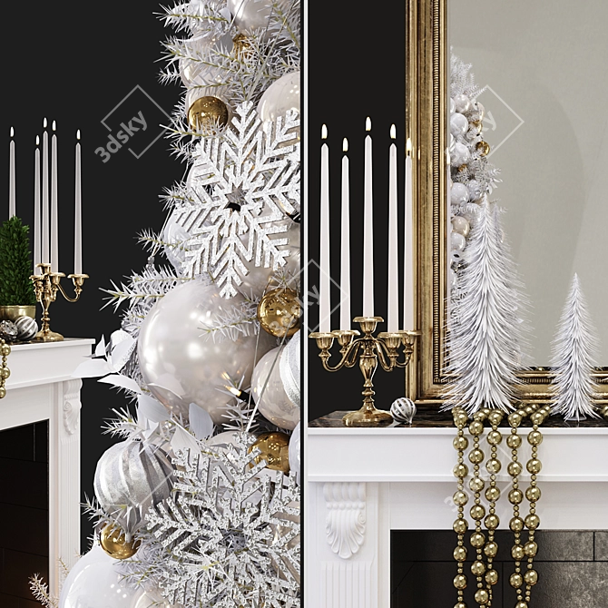 Festive Christmas Decoration Set 3D model image 4