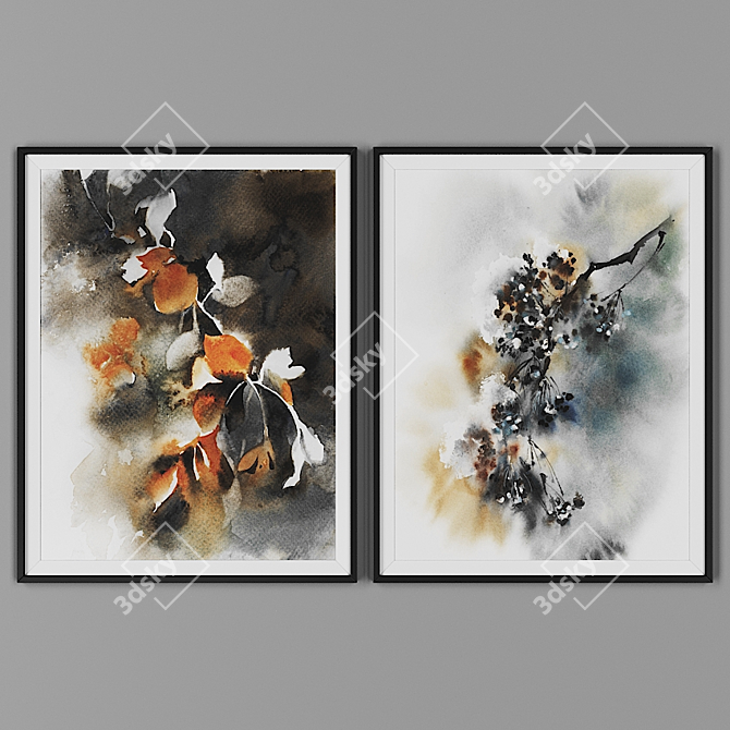 Elegant Black Frame Picture Set 3D model image 1