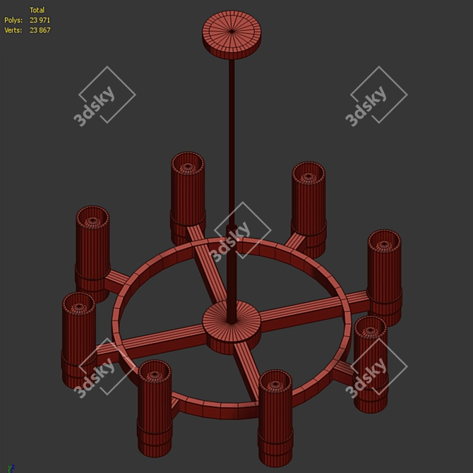 Elegant Geneva Chandelier 3D model image 2