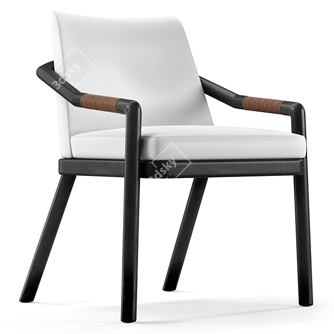 Sleek Modern Archer Armchair 3D model image 1