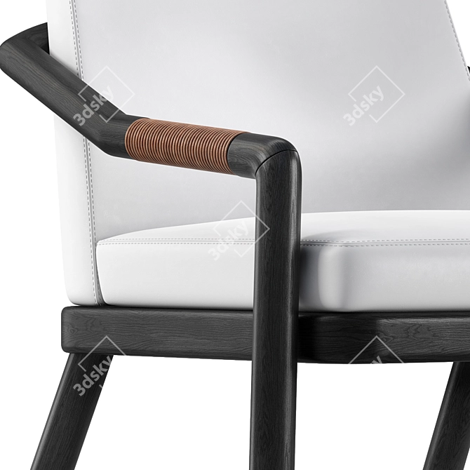 Sleek Modern Archer Armchair 3D model image 3