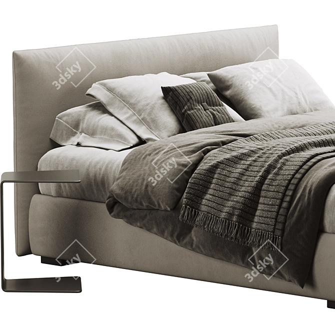 Modern Meridiani Scott Bed: Sleek Design, Superior Comfort 3D model image 2