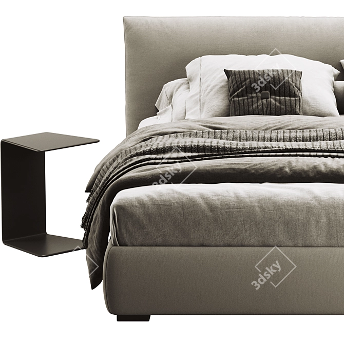 Modern Meridiani Scott Bed: Sleek Design, Superior Comfort 3D model image 3