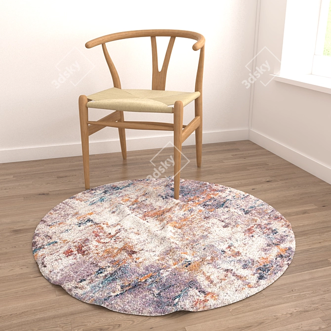 Round Rugs Set: Versatile Textures 3D model image 4