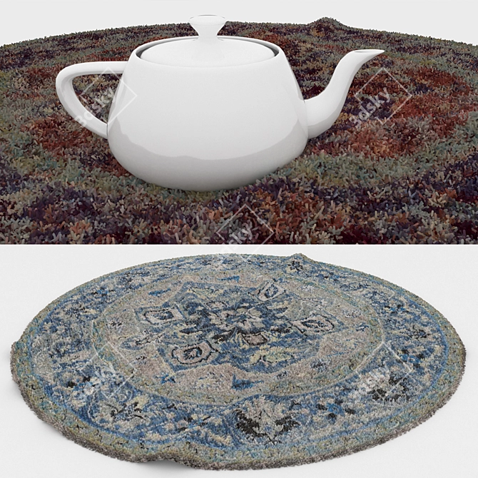 Round Carpet Set: Versatile and Stylish 3D model image 3