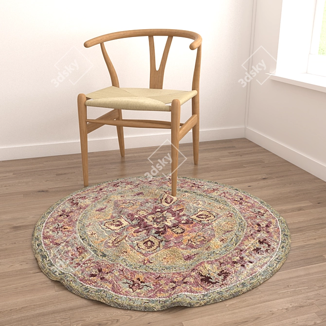 Round Carpet Set: Versatile and Stylish 3D model image 4