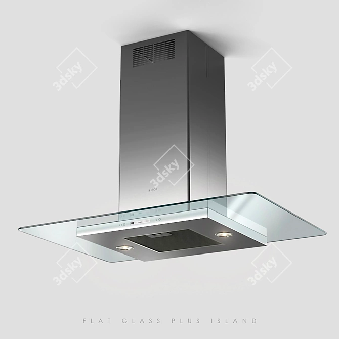 Elica Flat Glass Plus Island: Sleek Design and Reliability 3D model image 1