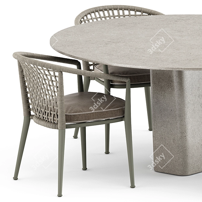 Modern elegance: Erica '19 chair and Tao dining table 3D model image 2