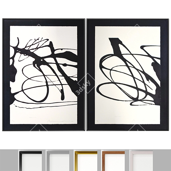 Engraving Art Frames - Trazado Collection 3D model image 1