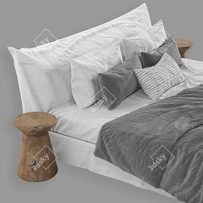 Scandi Linen Bedding Set 3D model image 3