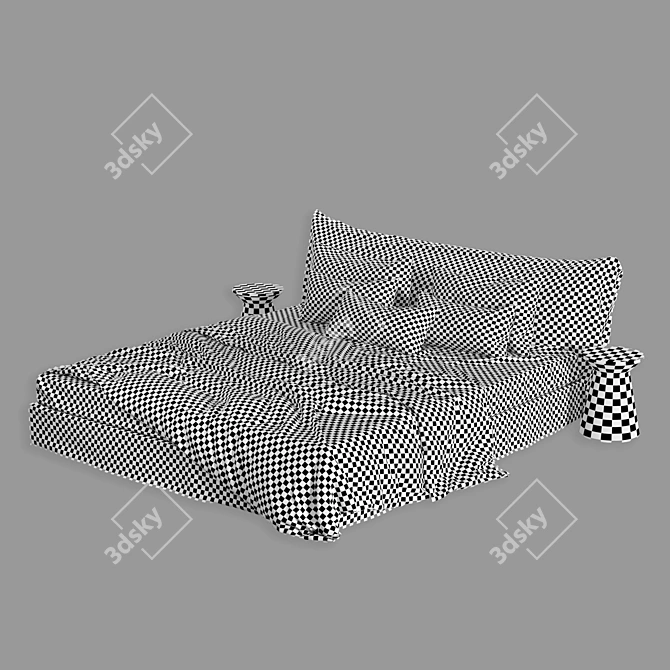 Scandi Linen Bedding Set 3D model image 4