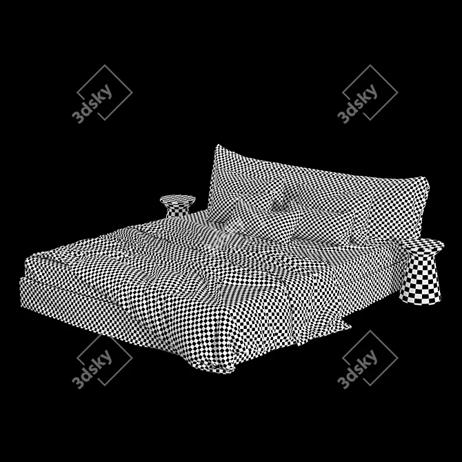 Scandi Linen Bedding Set 3D model image 8