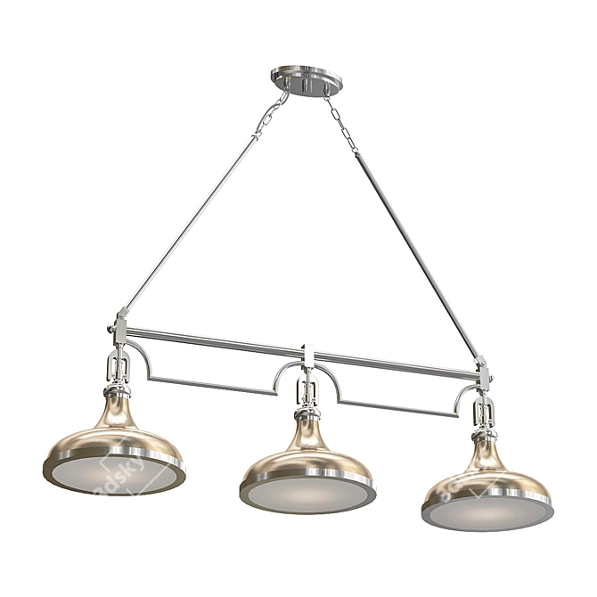 Stylish Bellevue 3 Light Chandelier 3D model image 1