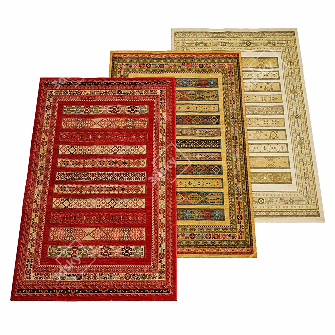 Vintage Kashkuli Gabbeh Rug 3D model image 2