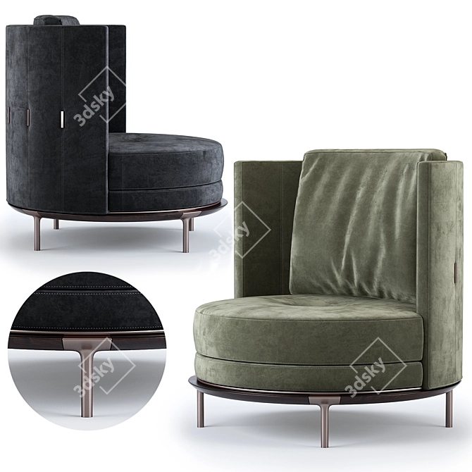 Stylish Aster Estee Armchair 3D model image 3