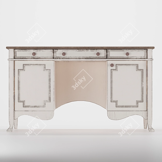 Victorian Classic Work Desk 3D model image 1