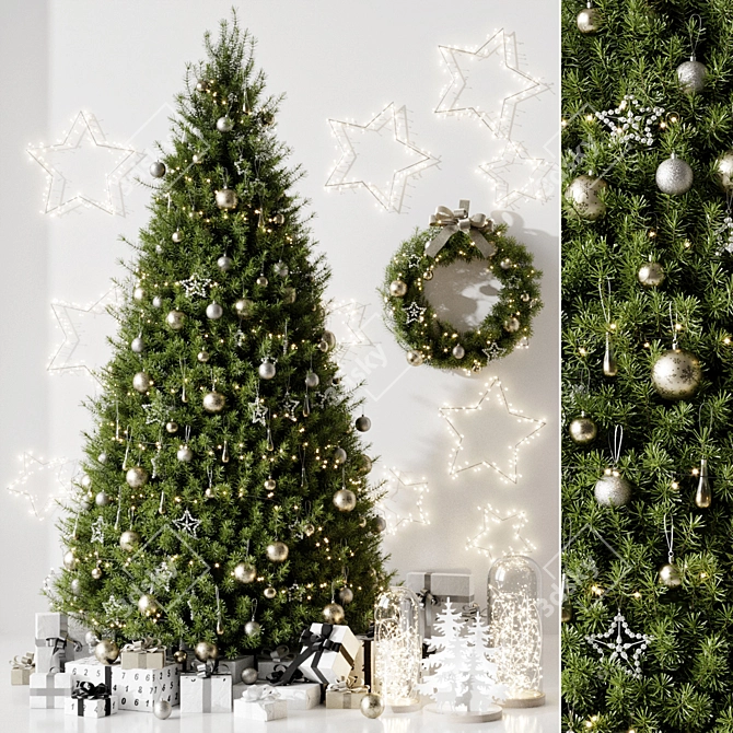 Festive Christmas Tree 2 3D model image 1