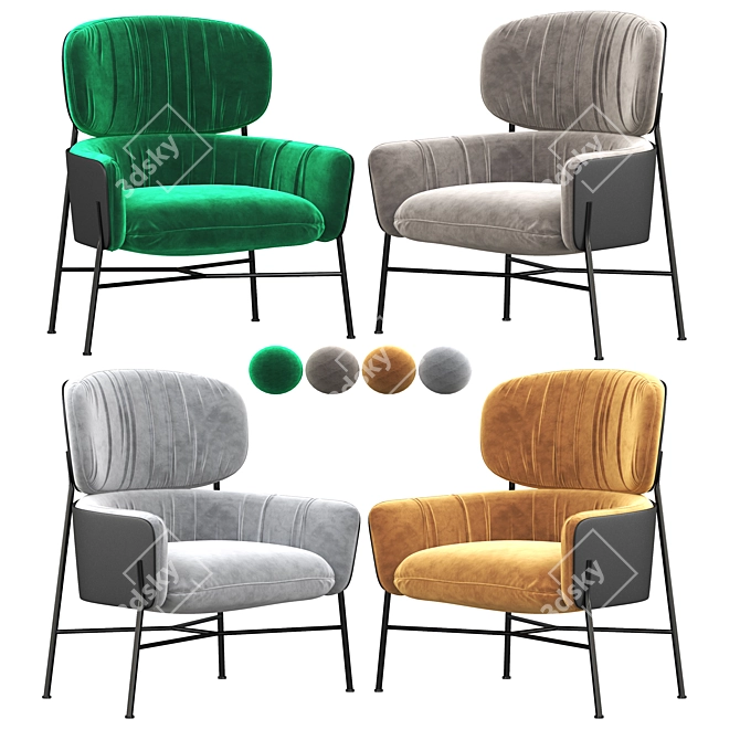 Elegant Caristo Armchair: Modern Comfort 3D model image 2