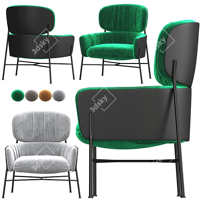 Elegant Caristo Armchair: Modern Comfort 3D model image 3