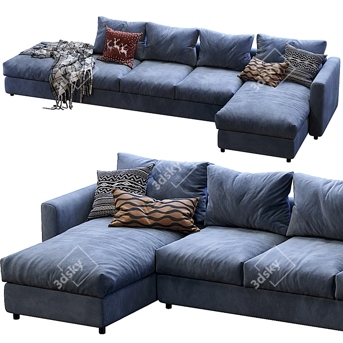 Versatile and Stylish Ikea Vimle Sofa 3D model image 3