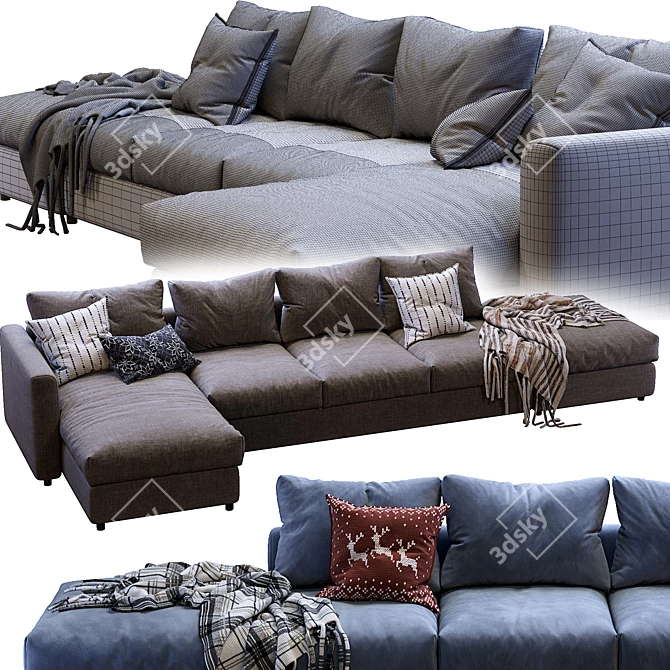 Versatile and Stylish Ikea Vimle Sofa 3D model image 5