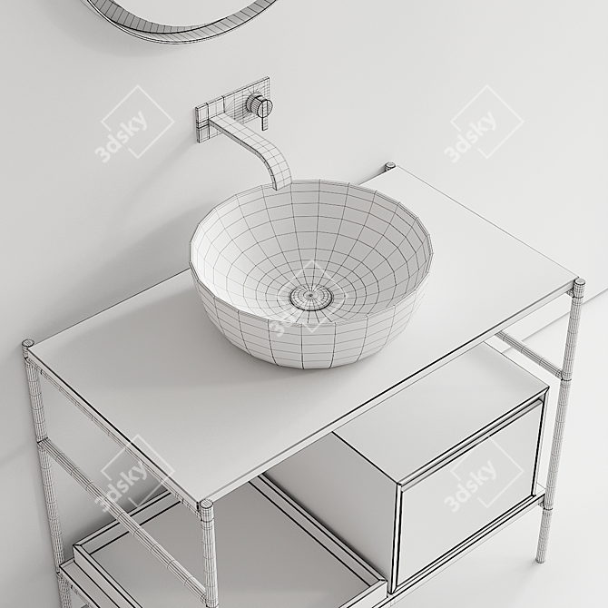 Nic Design Velo 87 - Modern Vanity with Ovvio Washbasin & Pastille Mirror 3D model image 5