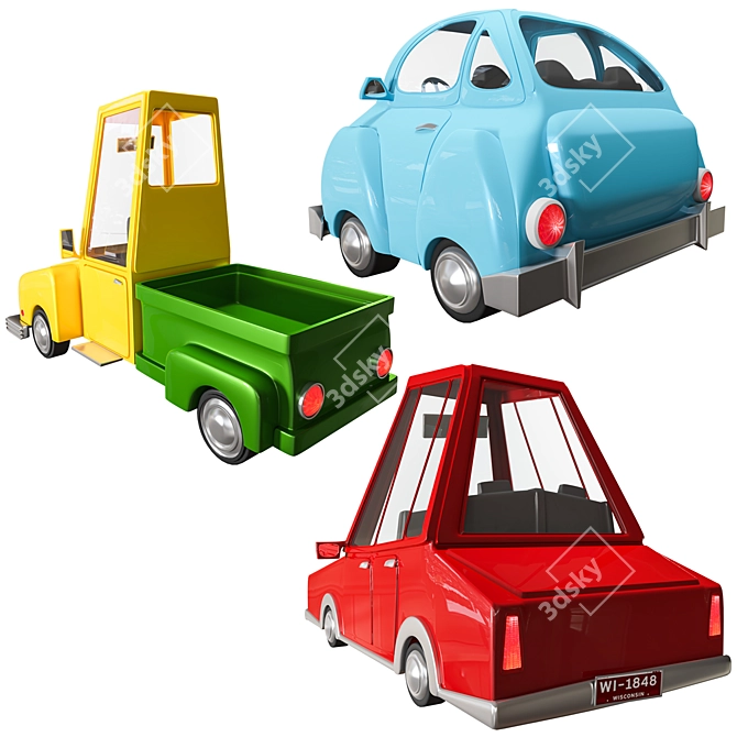 Mini Speedster Toy Cars 3D model image 2