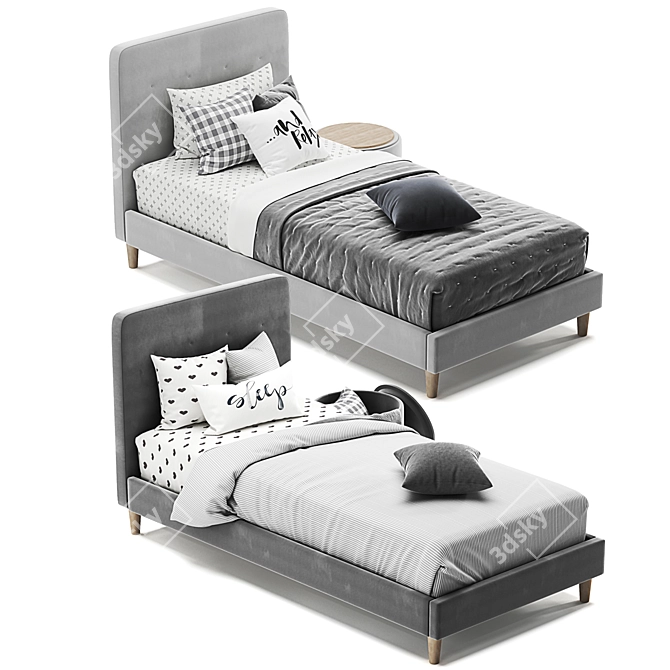 Harlow Single Bed: Stylish and Comfortable 3D model image 3
