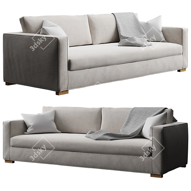 Vanguard Brandt Sofa: Extended Bench Seat 3D model image 1