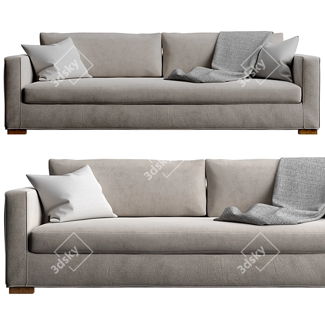 Vanguard Brandt Sofa: Extended Bench Seat 3D model image 2