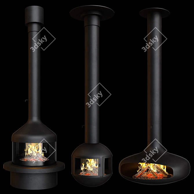 Focus Creation 1 Fireplace Set: 4 Stunning Options! 3D model image 2