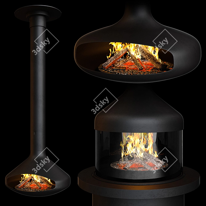 Focus Creation 1 Fireplace Set: 4 Stunning Options! 3D model image 4