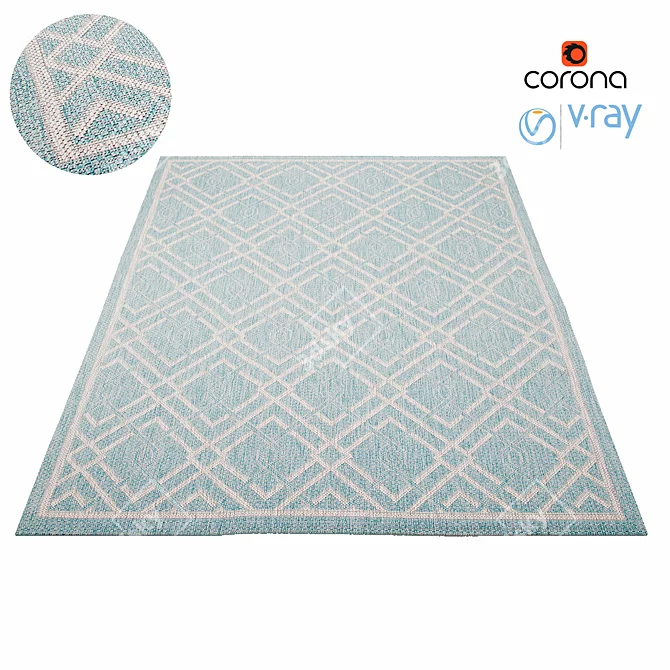 Textured Turquoise Rug 3D model image 1