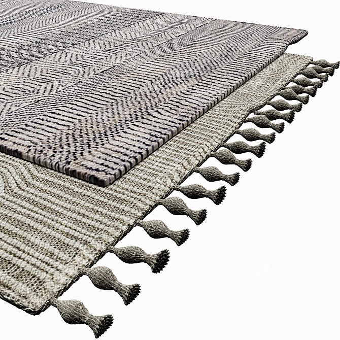 Stylish interior carpets 3D model image 2