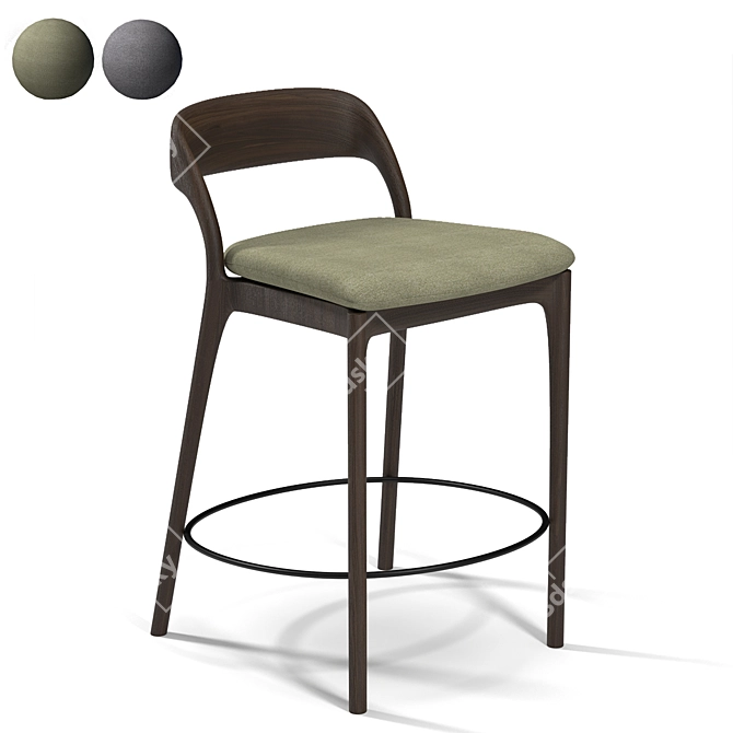 Neva Bar Stool: Stylish and Durable 3D model image 6