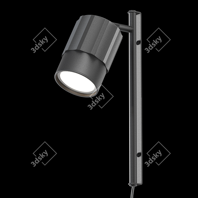 LED Cylinder Wall Light 3D model image 2