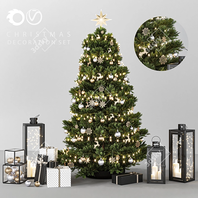 Festive Holiday Decor Set 3D model image 1