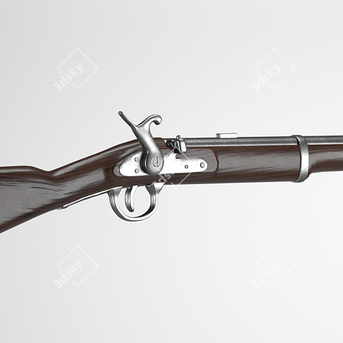 19th Century Vintage Musket 3D model image 4