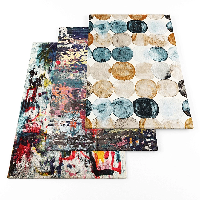 Modern Rugs Collection - Set of 6 in Random Designs 3D model image 1