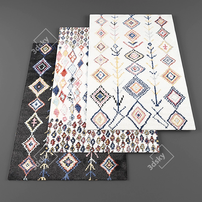 Contemporary Rugs Set 3D model image 1