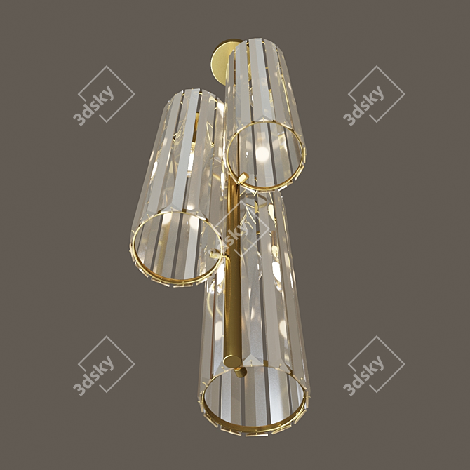 Elegant Reagan Triple Pendant 3D model image 2